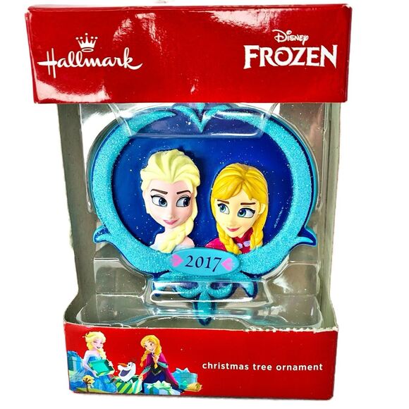 2017 Hallmark Frozen Christmas Tree Ornament Anna & Elsa Disney - Box Included - Picture 1 of 5